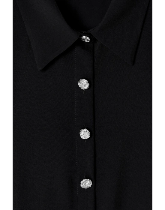 Halter Yaka Gömlek - Siyah