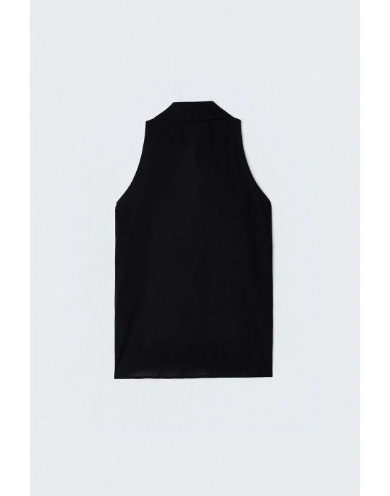 Halter Yaka Gömlek - Siyah