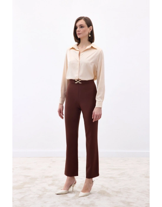 Aksesuar Detaylı Pantolon - Kahve