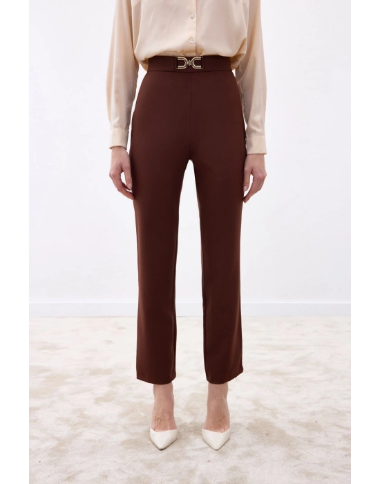 Aksesuar Detaylı Pantolon - Kahve