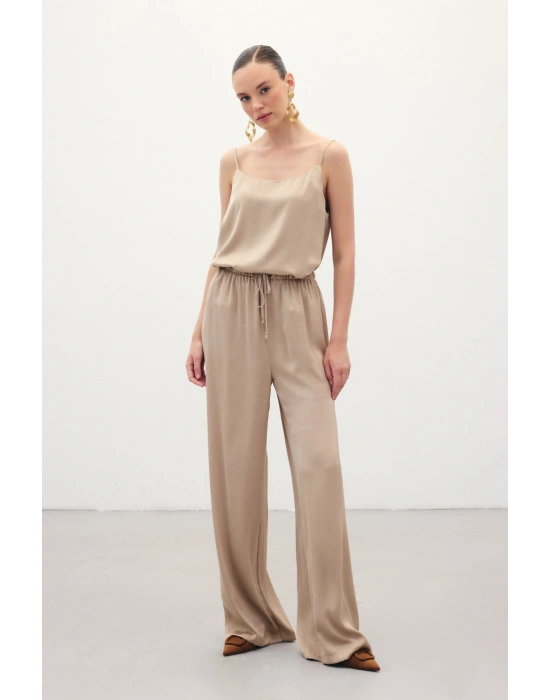 Bağcıklı Salaş Pantolon - Vizon