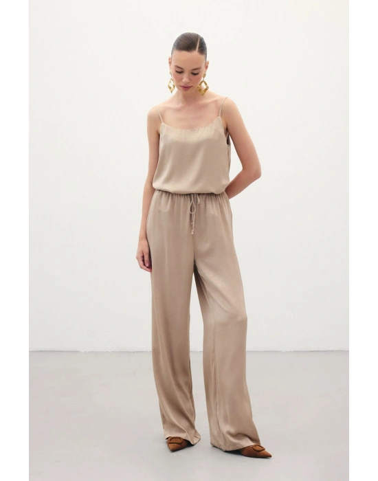 Bağcıklı Salaş Pantolon - Vizon