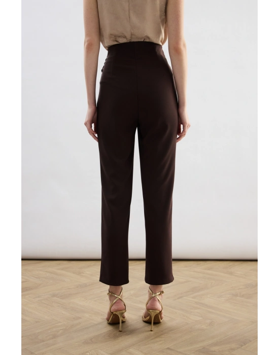 Bel Aksesuarlı Pantolon - Kahve