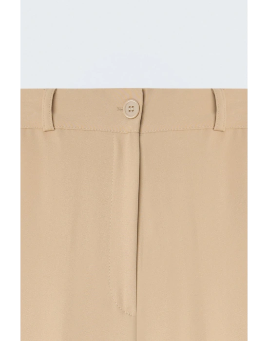 Beli Lastikli Klasik Pantolon - Bej