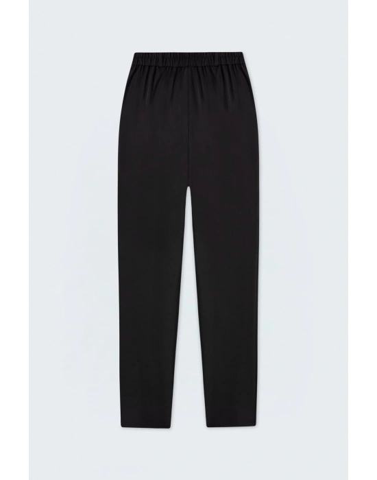 Beli Lastikli Klasik Pantolon - Siyah
