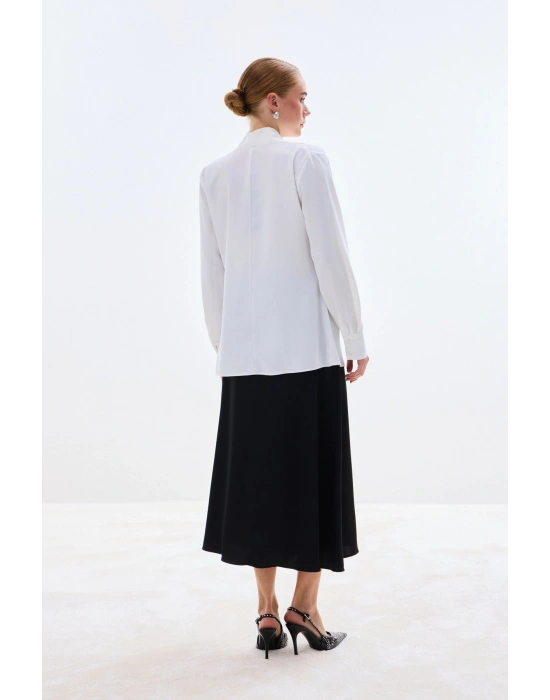 Degaje Yaka Bluz - Ekru