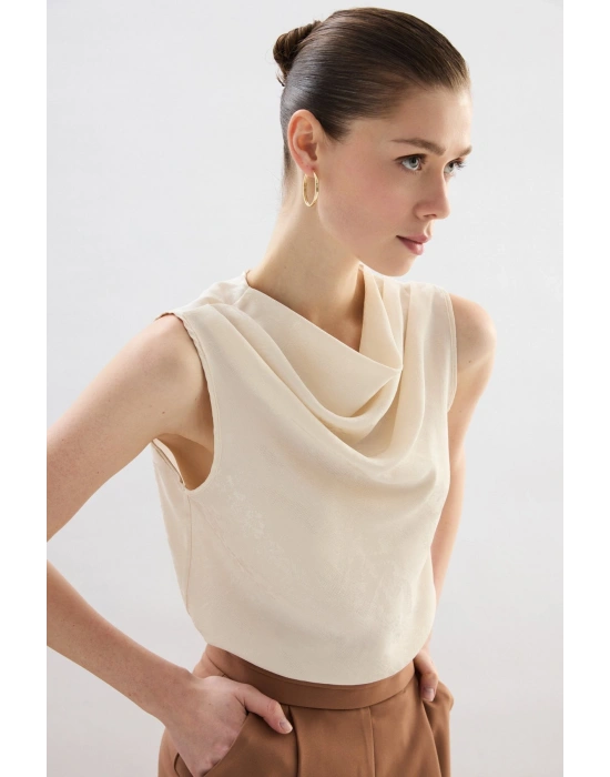 Degaje Yaka Bluz - Taş