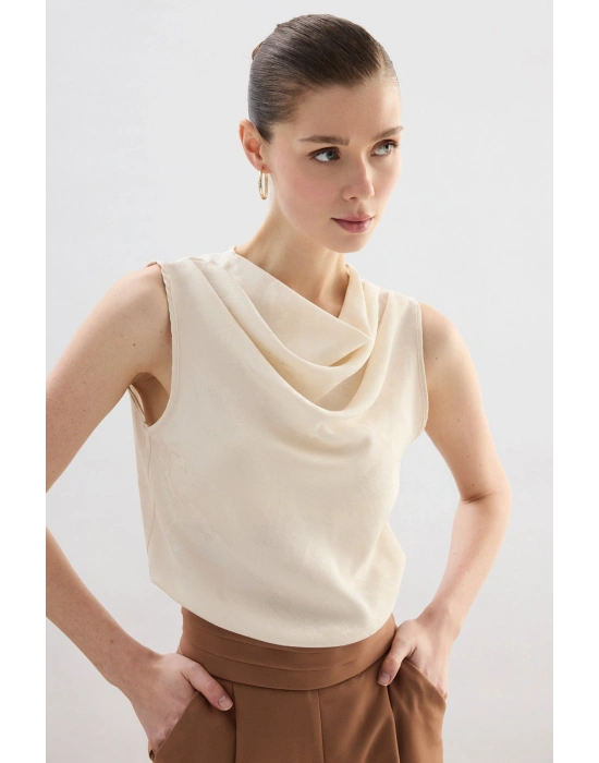 Degaje Yaka Bluz - Taş