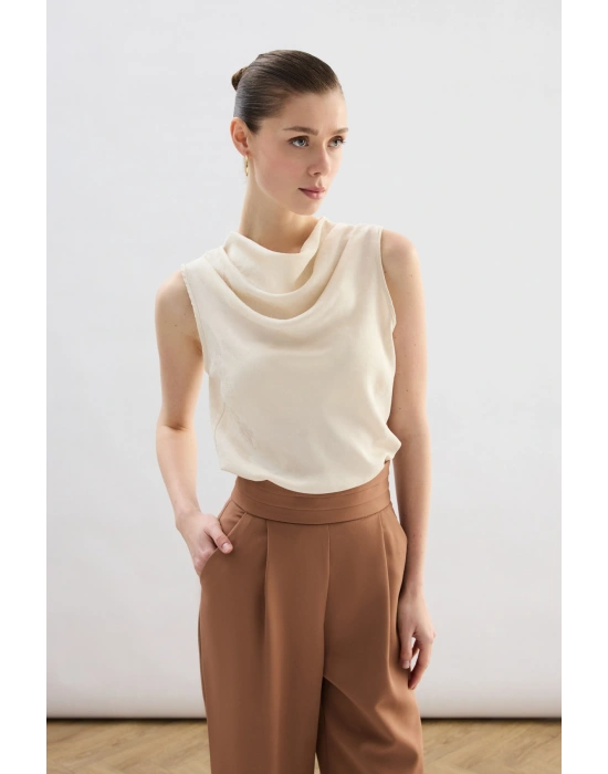 Degaje Yaka Bluz - Taş