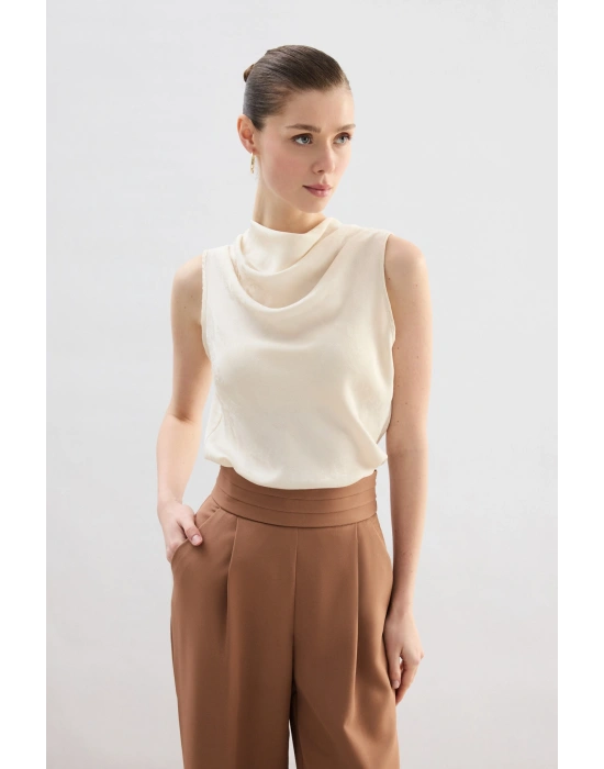 Degaje Yaka Bluz - Taş