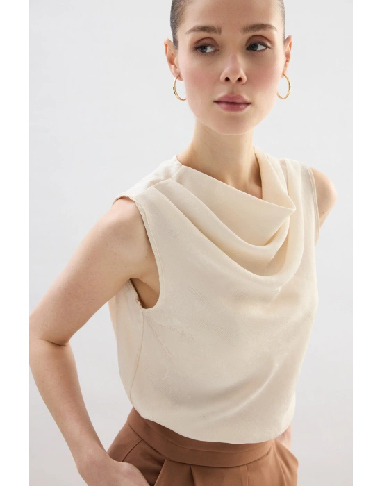 Degaje Yaka Bluz - Taş