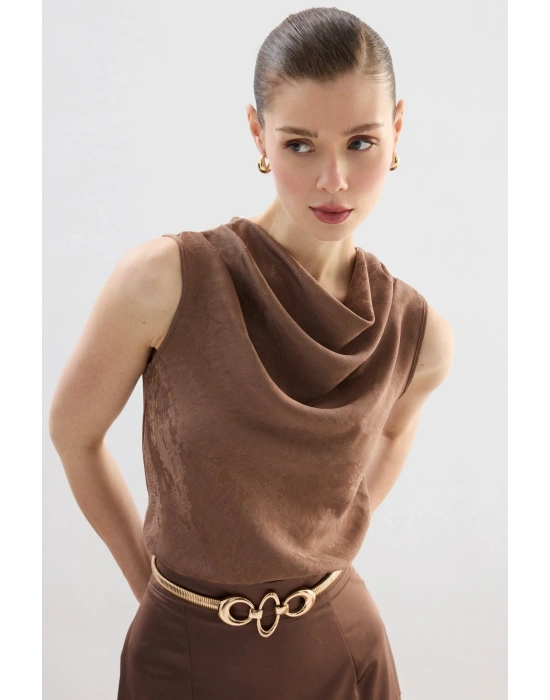 Degaje Yaka Bluz - Vizon