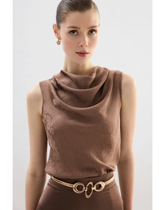 Degaje Yaka Bluz - Vizon