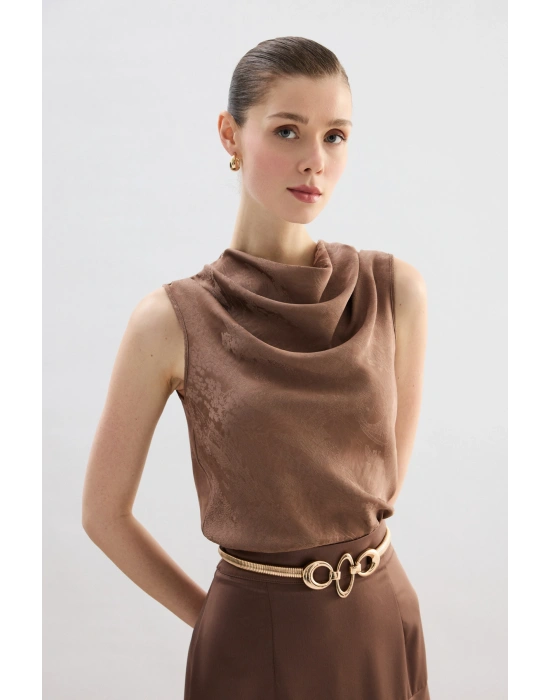 Degaje Yaka Bluz - Vizon