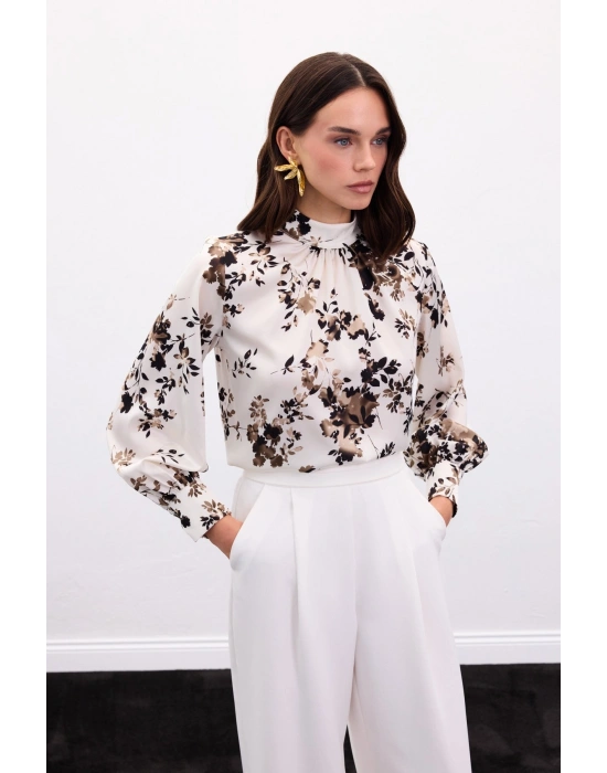 Dik Yaka Bluz - Haki