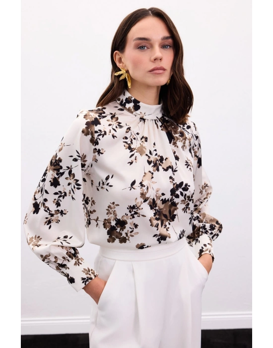 Dik Yaka Bluz - Haki