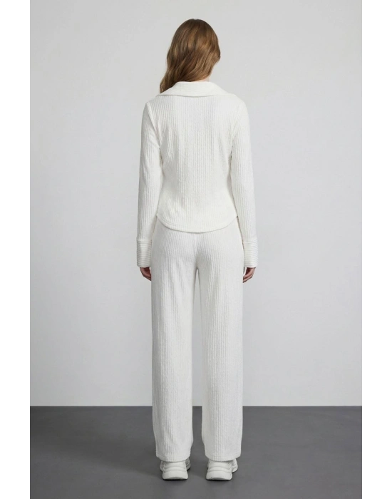 Düğüm Detaylı Bluz Ekru