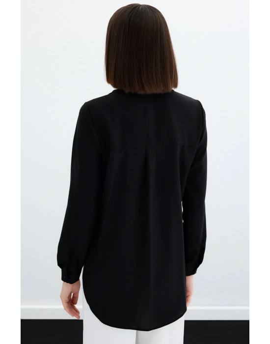 Düz Klasik Gömlek - Siyah