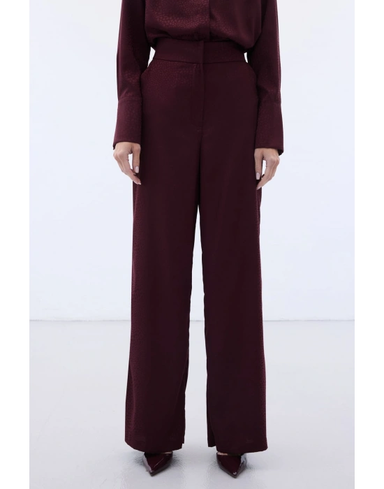 Jakarlı Pantolon - Bordo