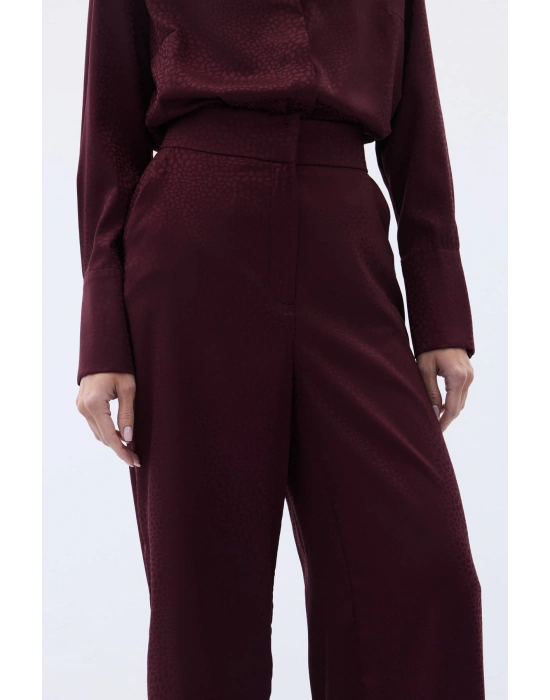Jakarlı Pantolon - Bordo