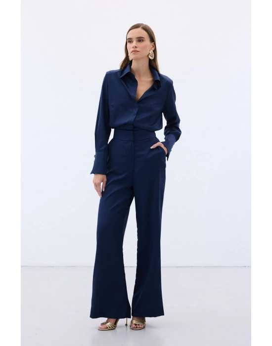 Jakarlı Pantolon - Lacivert