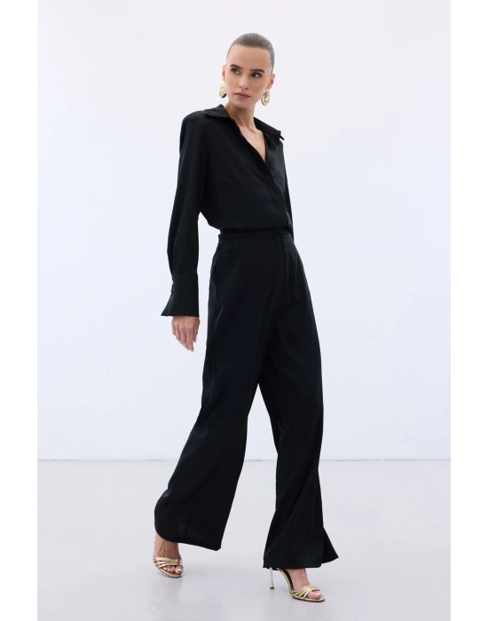 Jakarlı Pantolon - Siyah