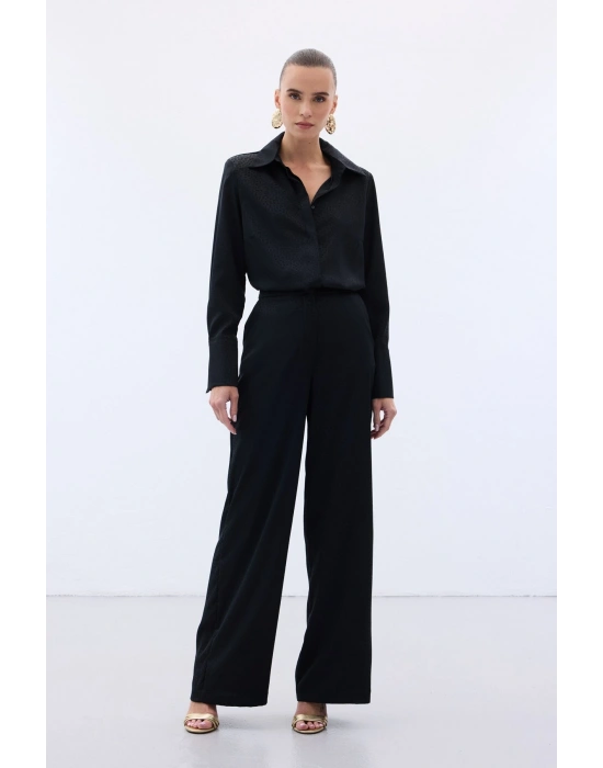 Jakarlı Pantolon - Siyah