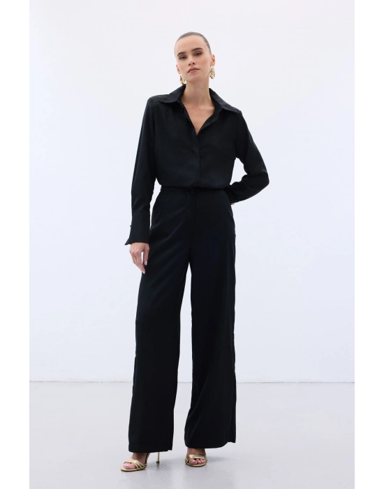 Jakarlı Pantolon - Siyah