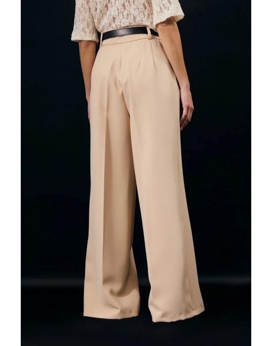Kemer Detaylı Pantolon - Bej