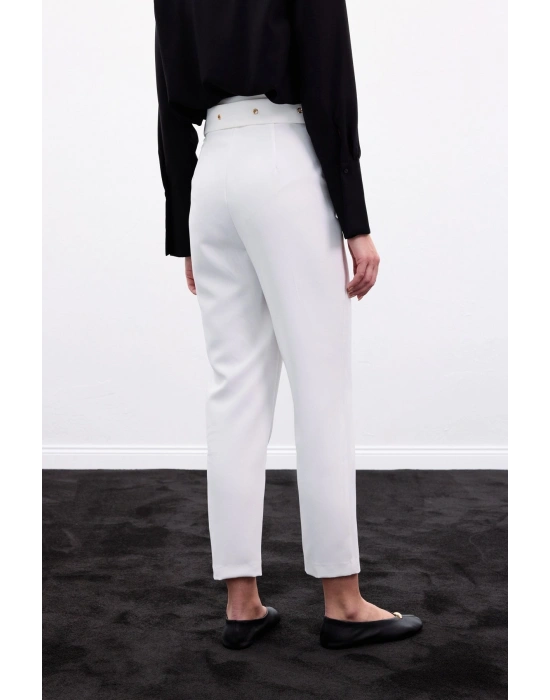 Kemerli Pantolon - Ekru