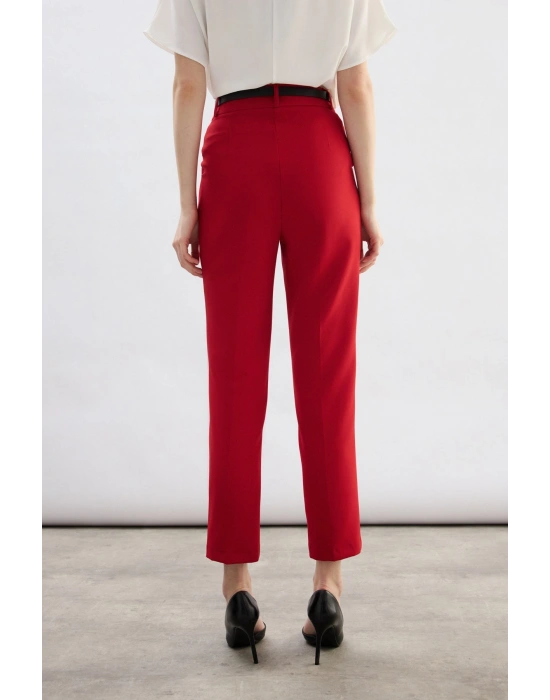 Kemerli Pantolon - Kırmızı