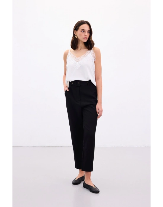 Kemerli Pantolon - Siyah