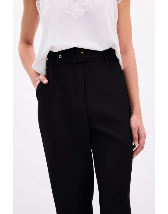 Kemerli Pantolon - Siyah