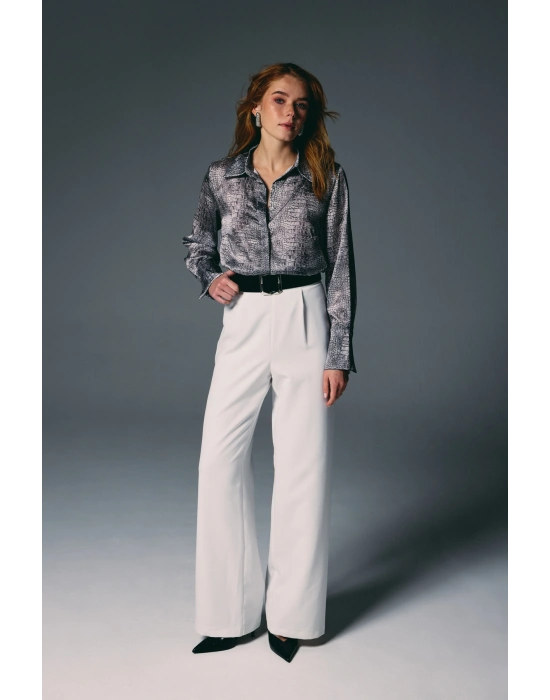 Klasik Desenli Gömlek - Gri