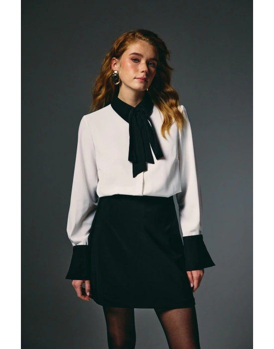 Kontrast Klasik Gömlek - Ekru