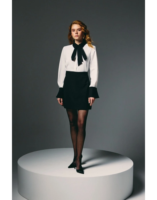 Kontrast Klasik Gömlek - Ekru