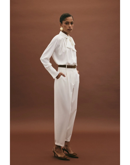 Lena Havuç Pantolon - Ekru