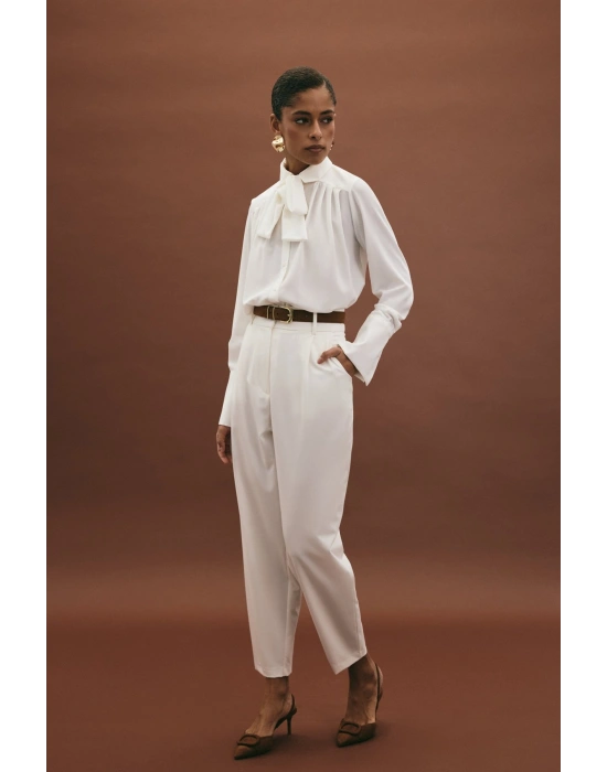 Lena Havuç Pantolon - Ekru