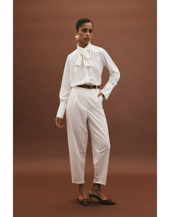 Lena Havuç Pantolon - Ekru