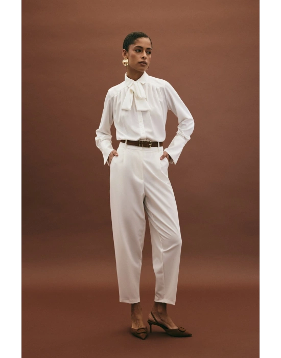 Lena Havuç Pantolon - Ekru