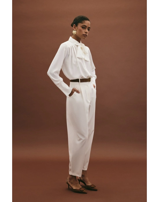 Lena Havuç Pantolon - Ekru