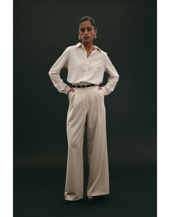 Lena Palazzo Pantolon - Taş