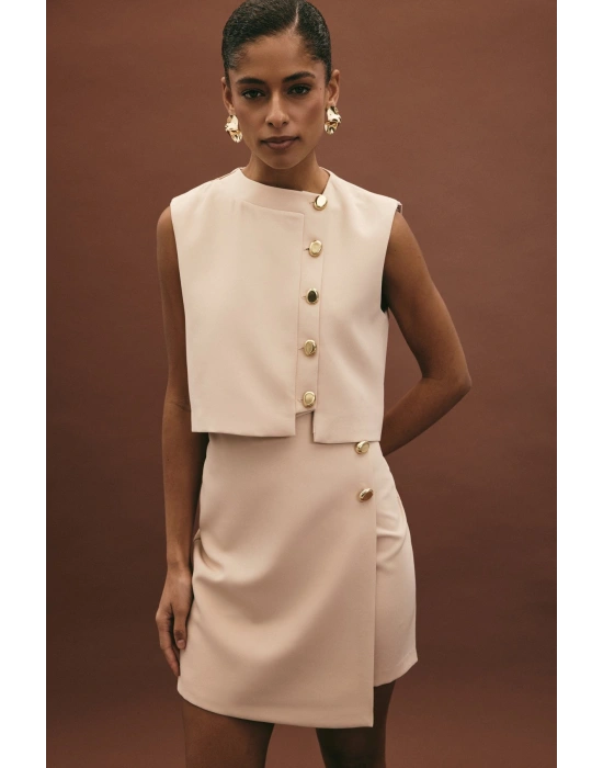 Lucy Mini Etek - Bej