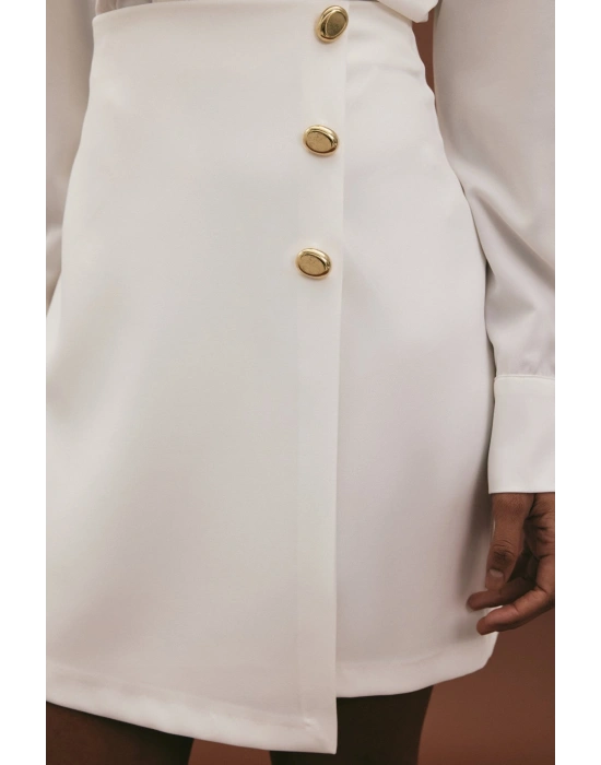 Lucy Mini Etek - Ekru