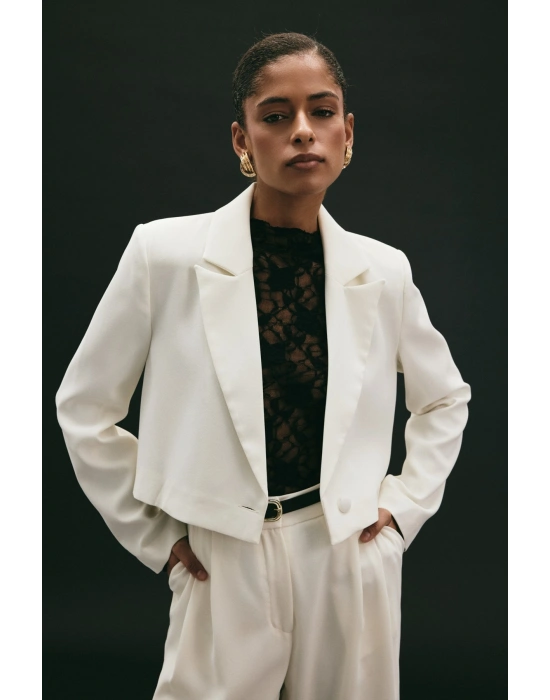 Luna Kısa Ceket - Ekru