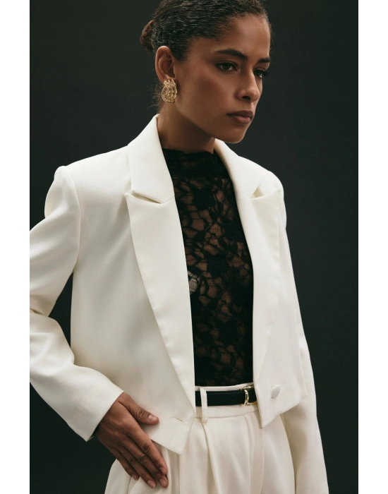 Luna Kısa Ceket - Ekru