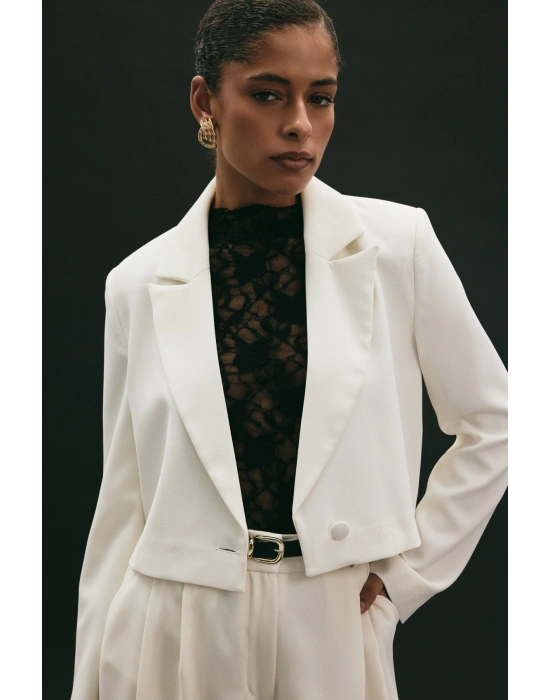 Luna Kısa Ceket - Ekru