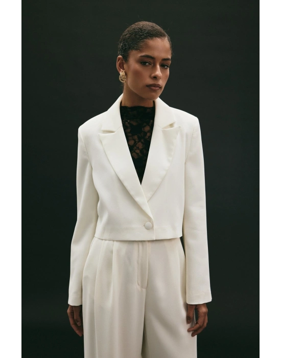 Luna Kısa Ceket - Ekru