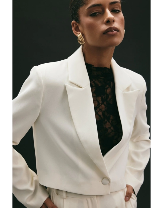 Luna Kısa Ceket - Ekru