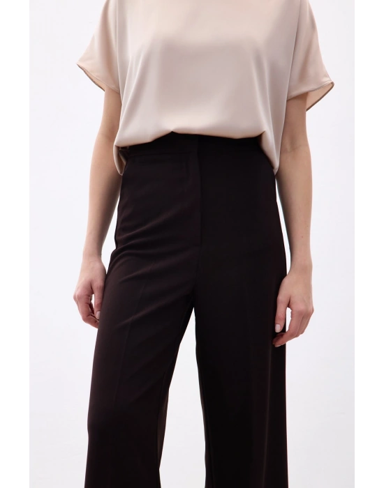 Palazzo Krep Pantolon - Kahve